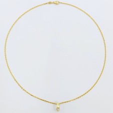 Halskette 585/-, L&auml;nge: 40 cm, Anh&auml;nger 585/- mit einem wei&szlig;en Stein, 4,550g