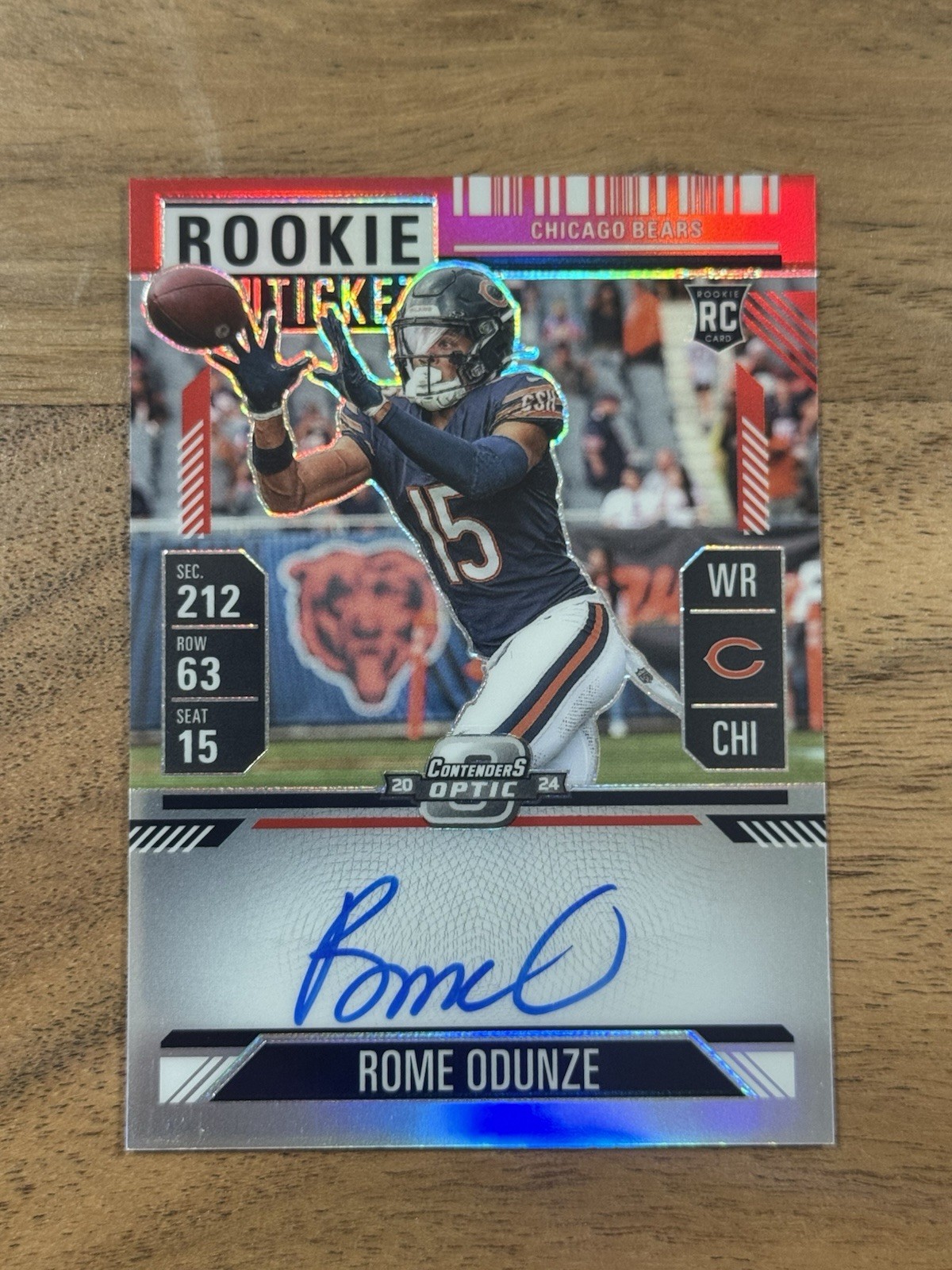 2024 PANINI CONTENDERS OPTIC ROME ODUNZE ROOKIE TICKET RED PRIZMS AUTO 104/175