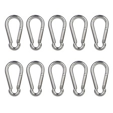 10 PCS Stainless Steel Carabiners Spring Snap Hooks Heavy Duty Keychain Clip NEW