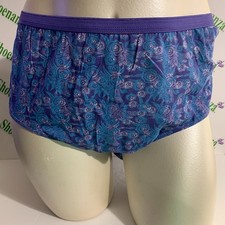 Just My Size Brief Panties Underwear Cotton Floral JMS Blue Purple Plus 14