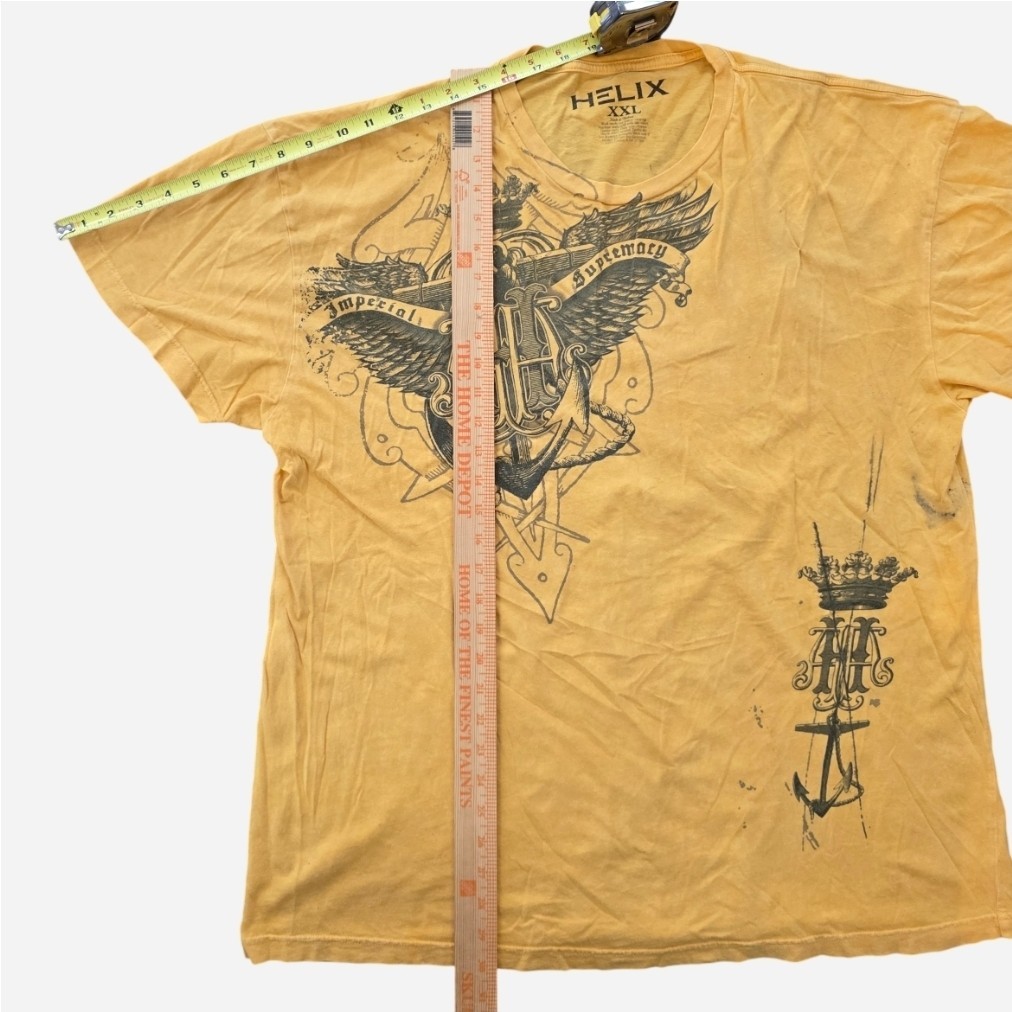 Helix Imperial Supremacy Angel Wings Graphic Tee Yellow Y2K Grunge 2XL View 4