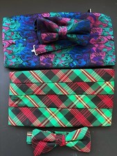 VINTAGE 80'S CUMBERBUNS AND MATCHING BOW TIES SETS