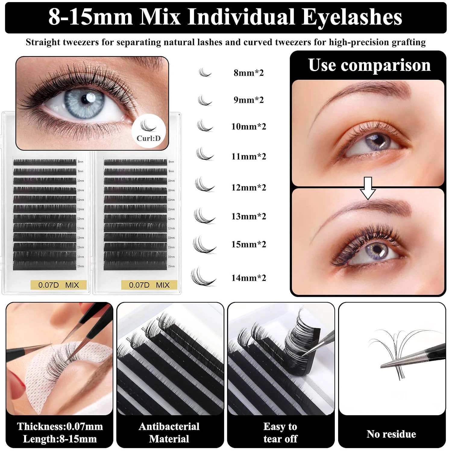 Eyelash Lashes Extension Kit, 442 PCS Lash Extension Supplies with Lash image 2