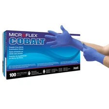 MICROFLEX Cobalt Nitrile Exam Glove Standard Cuff Length LARGE 100 per Box