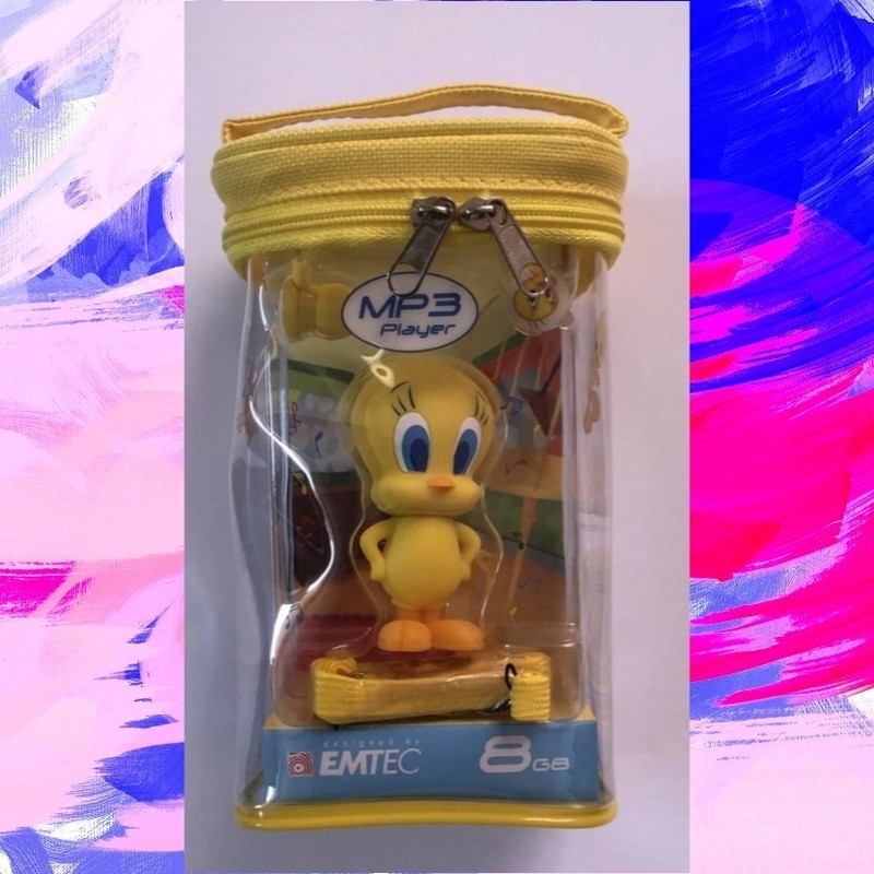 NEW! EMTEC Looney Tunes Tweety 8GB MP3 Player USB Flashdrive with Speaker