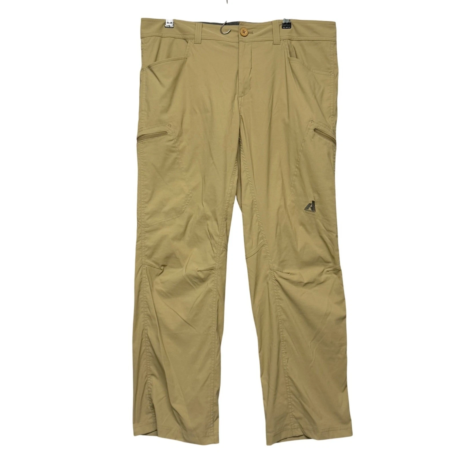 Eddie Bauer First Ascent Guide Pants Mens 38x30 Tan Khaki Nylon Stretch Hiking