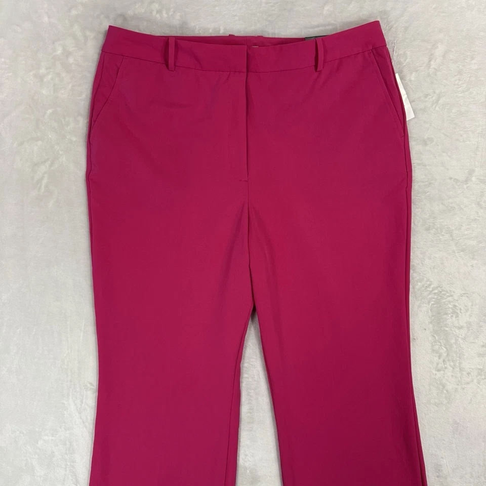 NOVA Calça Worthington Cintura Alta Perna Larga Tamanho 16 Rosa Fúcsia Drapeada - Imagem 3 de 4