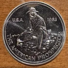 1983 Engelhard The American Prospector 1oz .999 Fine Silver Round Rare Key Date