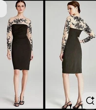 David Meister black embroidered cocktail dress From NM SIZE 12