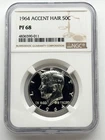1964 Accented Hair Kennedy Proof Half Dollar 50C NGC PF68 PR68 Silver GEM Coin