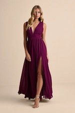 Lulus Heavenly Hues Maxi Dress Plum Basic Sleeveless M