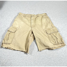 Vintage American Eagle Shorts Mens 32 Cargo Pockets Tan Grunge Relaxed Prep Gorp