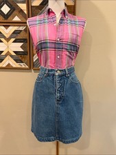 Vintage Ralph Lauren Blue Label 90s Denim High-Rise Mini Jean Skirt XS / 6