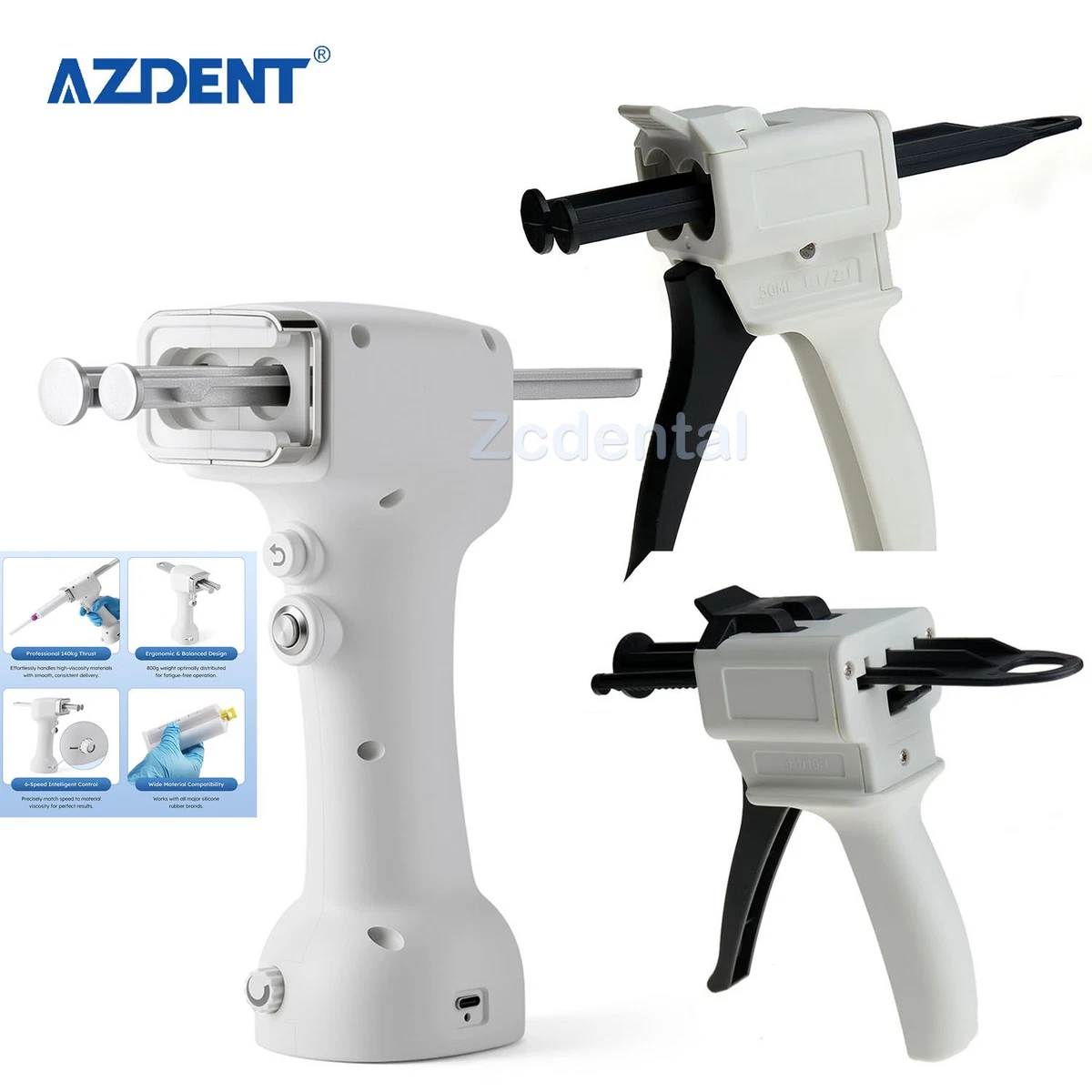 Pressa Imballatrice Pistola Miscelatore Per Impressioni Dentali 50 Ml