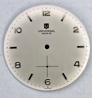 Universal Genève Original Vintage Zifferblatt Grau Indizes NOS Selten Guter Zustand