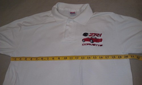 Camiseta Polo Chevy Corvette ZR-1 Anvil Para Hombre Talla Grande L Blanca RARA DE COLECCIÓN EE. UU. - Imagen 11 de 12