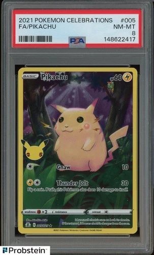 #2 2021 Pokemon Celebrations #005 FA Pikachu PSA 8 NM-MT