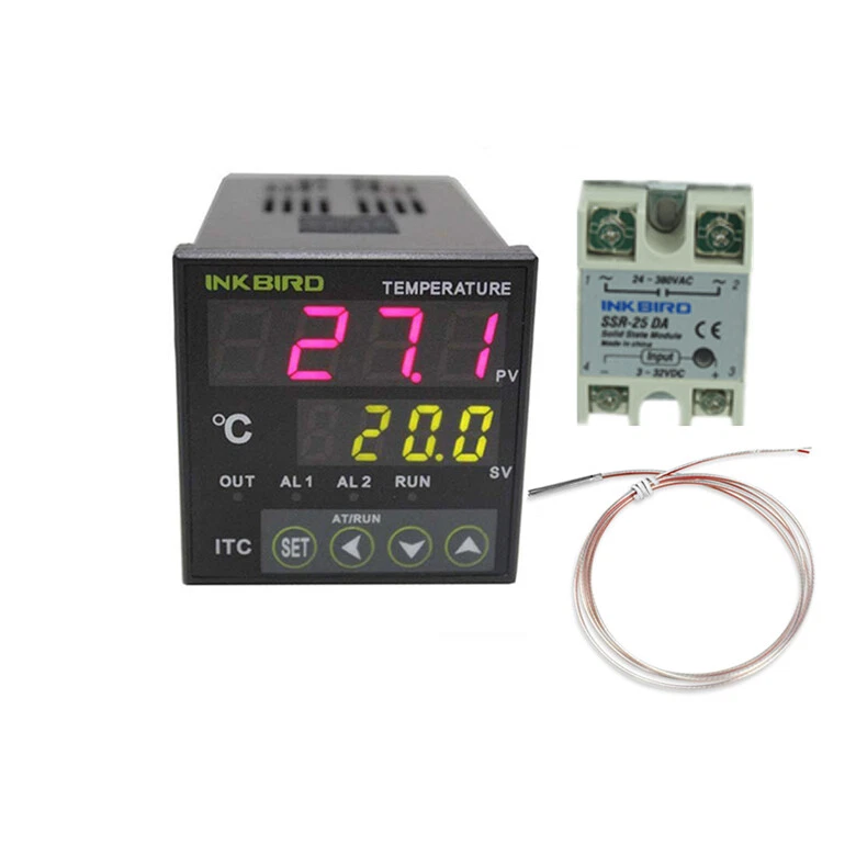 Inkbird ITC 100VH Digital PID Temperature Controller PT100 Probe 25DA SSR Relay