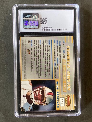 1996 Bowman's Best #147 Terrell Owens RC Green Label CGC / CSG 7.5 - Picture 2 of 2