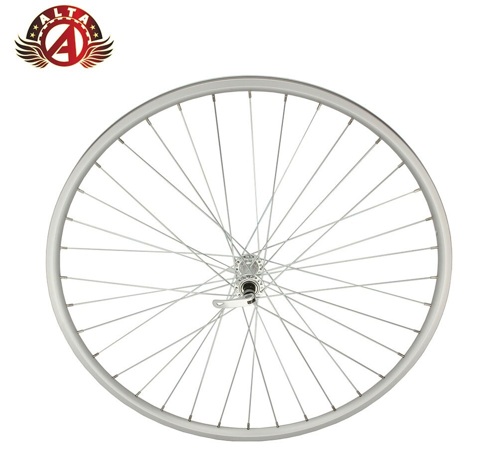 ALTA 700C Silver Front Cassette Freewheel Fixie Rim 36 Spoke Quick Release.