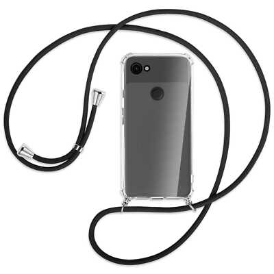 Handykette für Google Pixel 3a XL schwarz Hülle mit Band Kordel zum Umhängen