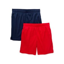 Athletic Works Performance Shorts Boy's Size S 6-7 Blue Red Polyester 2-Pack
