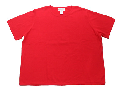 Red short-sleeve knit top main image 1