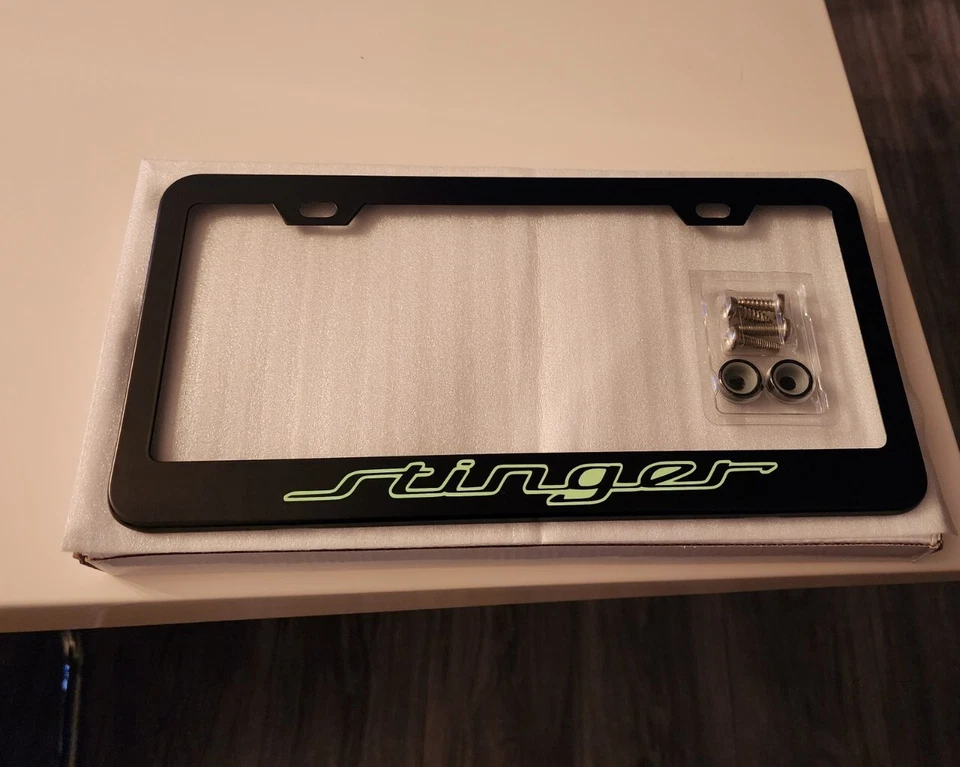 GLOWING Stinger / GT Real Black Stainless Steel License Plate Frame - Image 4 of 4