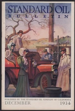 Standard Oil (CA) Bulletin Dec 1934 Haines Hall Redwoods automobiles vtg Chevron