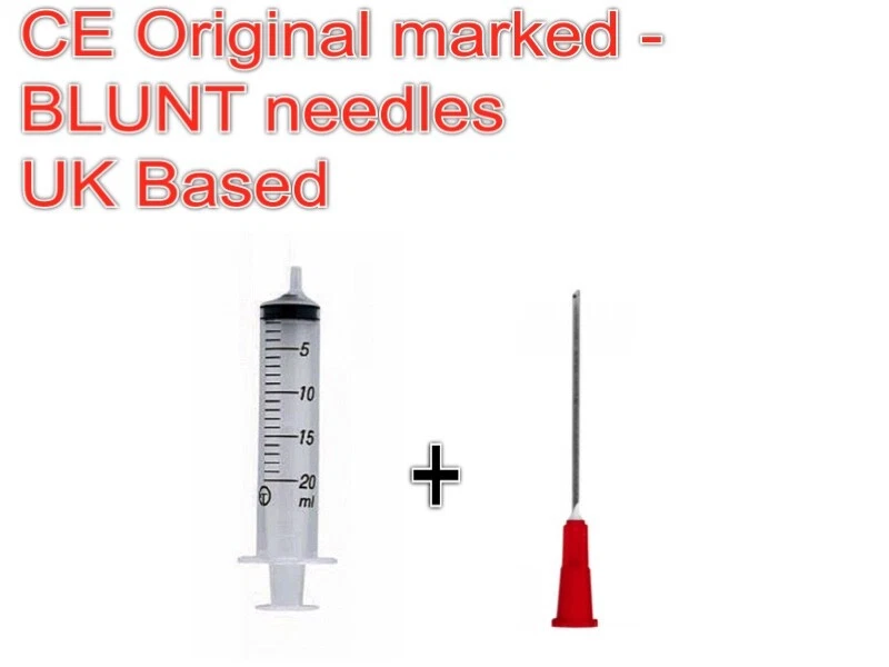 20ml TERUMO syringe + BLUNT sterile blister sealed needle CE marked FREE POSTAGE