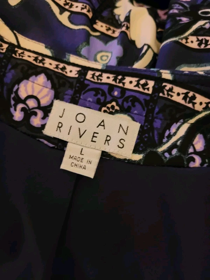 Chaqueta grande para mujer Joan Rivers estilo marroquí forrada púrpura frente abierto Foto 3 de 4