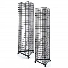 Only Hangers 2'x6' Gridwall Triangle Base Floor Display- Black 2Pk