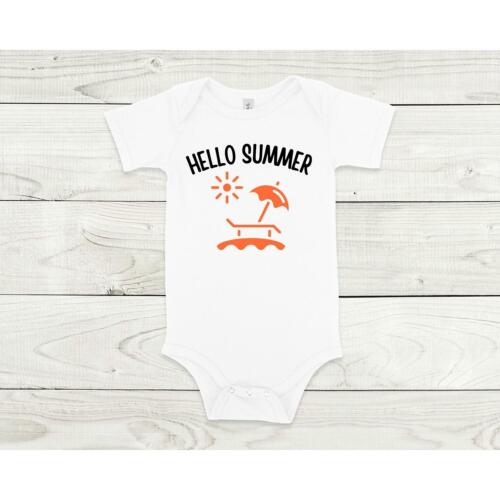 Hello Summer Baby Strampler - lustiger Baby Strampler - süßes Baby Geschenk - Bild 1 von 1