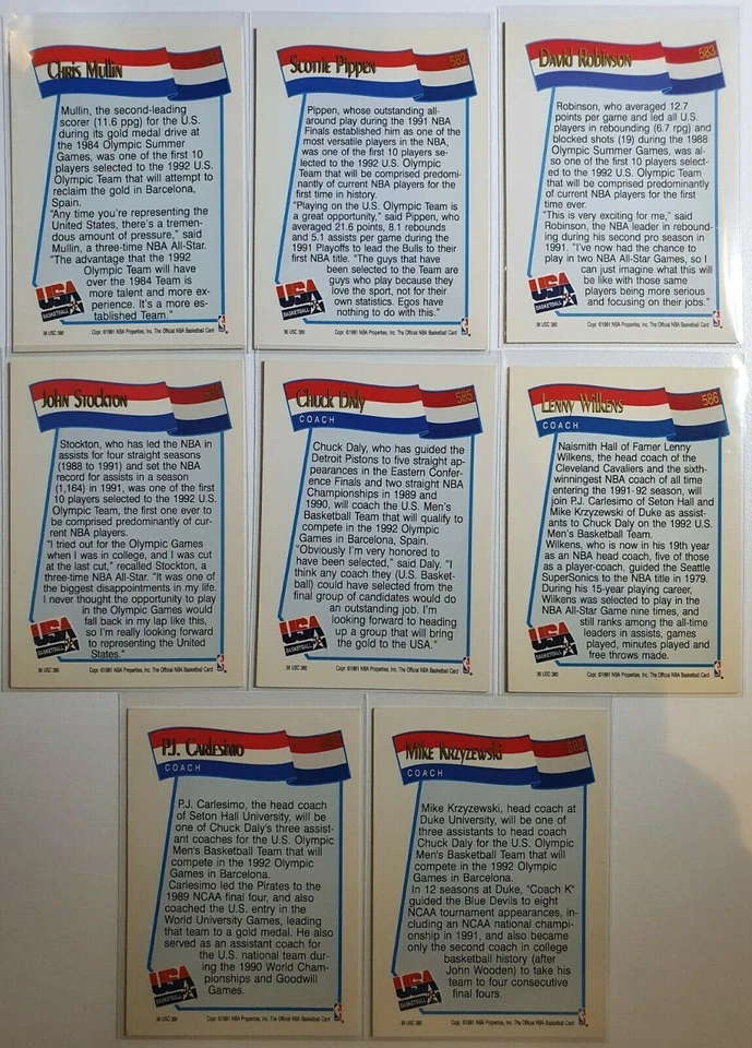 1991 NBA Hoops Dream Team USA Basquete - CONJUNTO COMPLETO (14 cartas) - Imagem 4 de 4