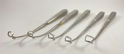 LOT OF 5 V. Mueller Reverse Curve Adenoid Curette: RH4445-100 & RH4445-001