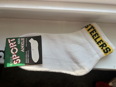 Vintage 90s Pittsburgh Steelers Ankle Socks Kids Size 6-8 Eros Sport NWT