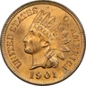 1901 Indian Head Cent 1C, Choice Uncirculated BU, Mostly Red!