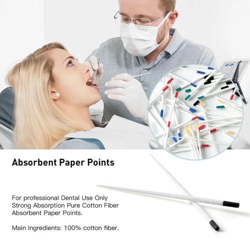 Dental Endo Root Canal Gutta Absorbent Paper Point PP 0.04 Taper 15-40# 100Pc/pk - Picture 10 of 22