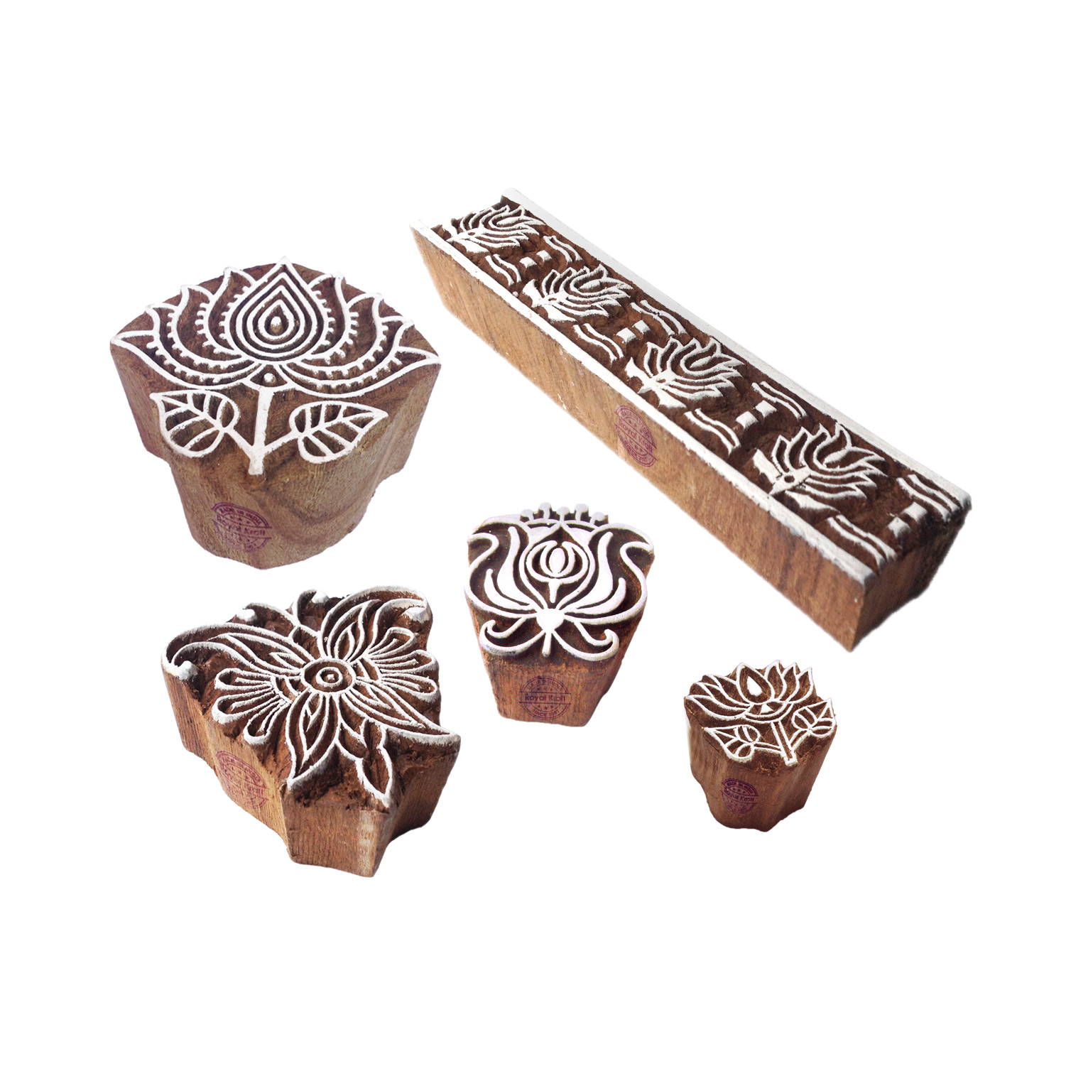 Nature Wooden Block Stamps for Printing on Fabric Textile Paper Clay Pottery eBay