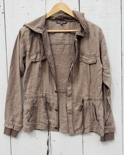 RARE MICHAEL STARS 100% LINEN JACKET Olive Brown Haiti Artisan BEADING Sz XS NEW - Picture 3 of 8