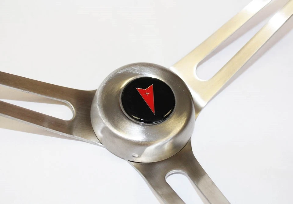 1964-1966 Pontiac Grand Prix LeMans Wood Steering Wheel 15" High Gloss Rivets - Image 2 of 4