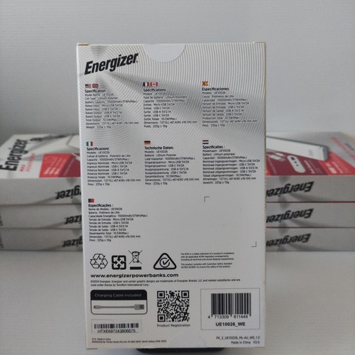 Energizer Max 10000mAh Portable Power Bank - NEW White IOS Android UE10026 - Photo 2 sur 6