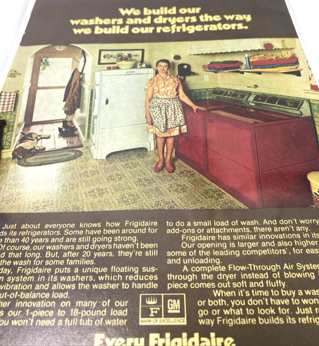 Vintage Print Ad 70's Frigidaire Genuine Magazine Advertisement Ephemera - Picture 2 of 3