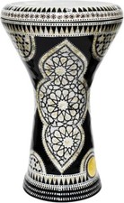 Neu Gawharet El Fan Trommel Darbuka Tabla Doumbek 17/17,5 Zoll Intarsien Erbsenmutt
