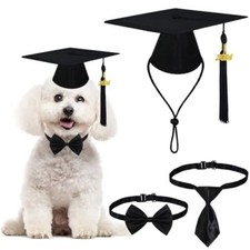 Dog Graduation Outfit, Graduation Cap  Necktie Collar Bow Tie Collar