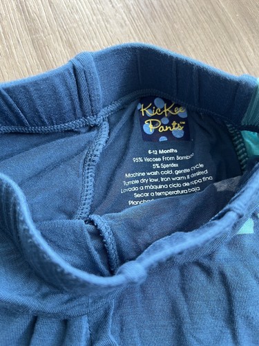Kickee Pants Sweats Size 6-12 Months Bamboo Blue Side Pockets Baby - Afbeelding 2 van 2