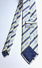 Altea  cream colour with blue & navy  stripes  all Silk Tie.Made in Italy 🇮🇹