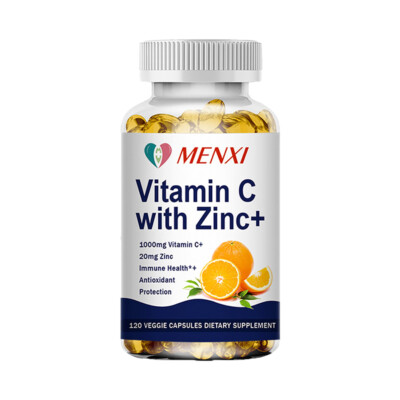 Vitamin C & Zinc Capsules 1000mg Supplement Complex Immune Booster Vegetaria