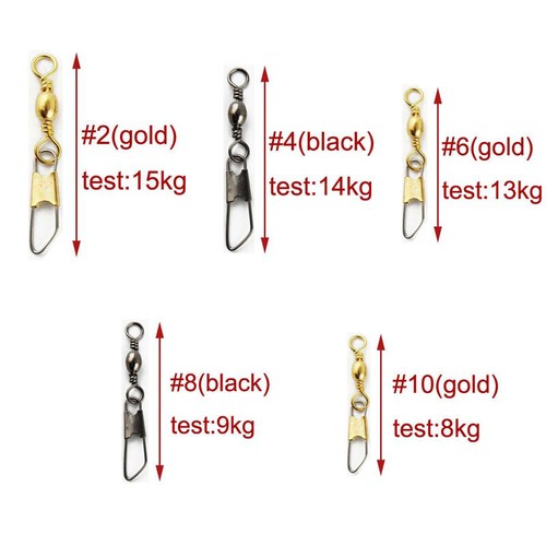 Fishing Swivels Snaps Kit Rolling Barrel Swivel Lure Connector Tackle Box 1#-10# - Picture 33 of 48