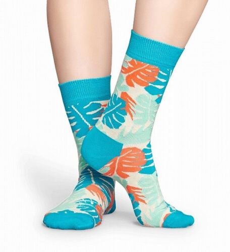 Happy Socks Socken Jungle Sock Blätter Dschungel tropisch blau / orange / türkis - Bild 1 von 3